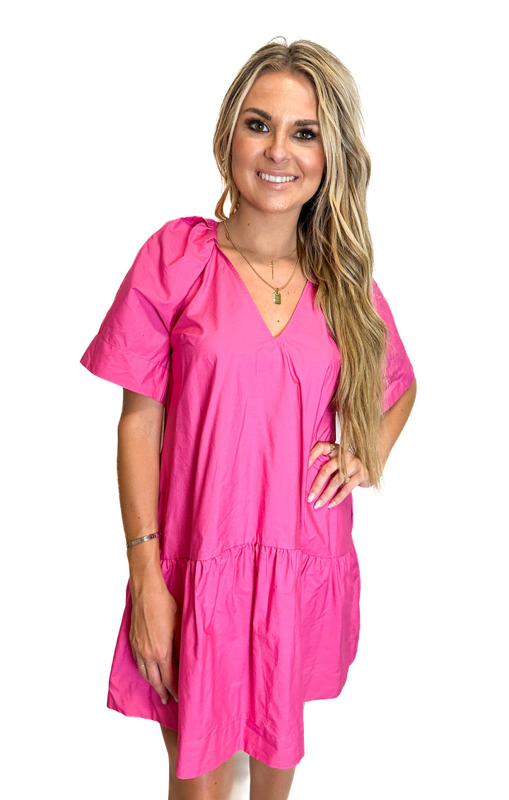 A New Day Pink Cotton Poplin Mini Dress NWT (XS)