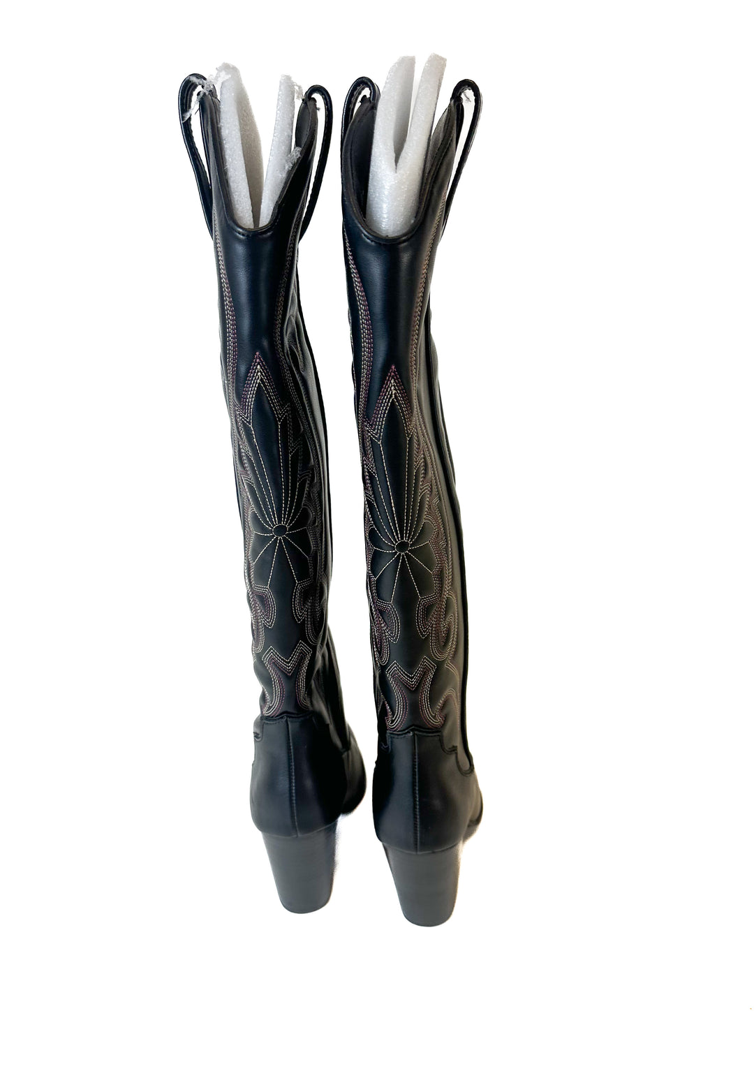 Black Embroidered High Boots (7)