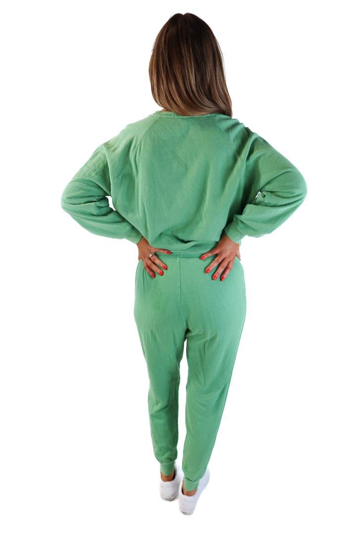 J.crew green loungewear set (s)