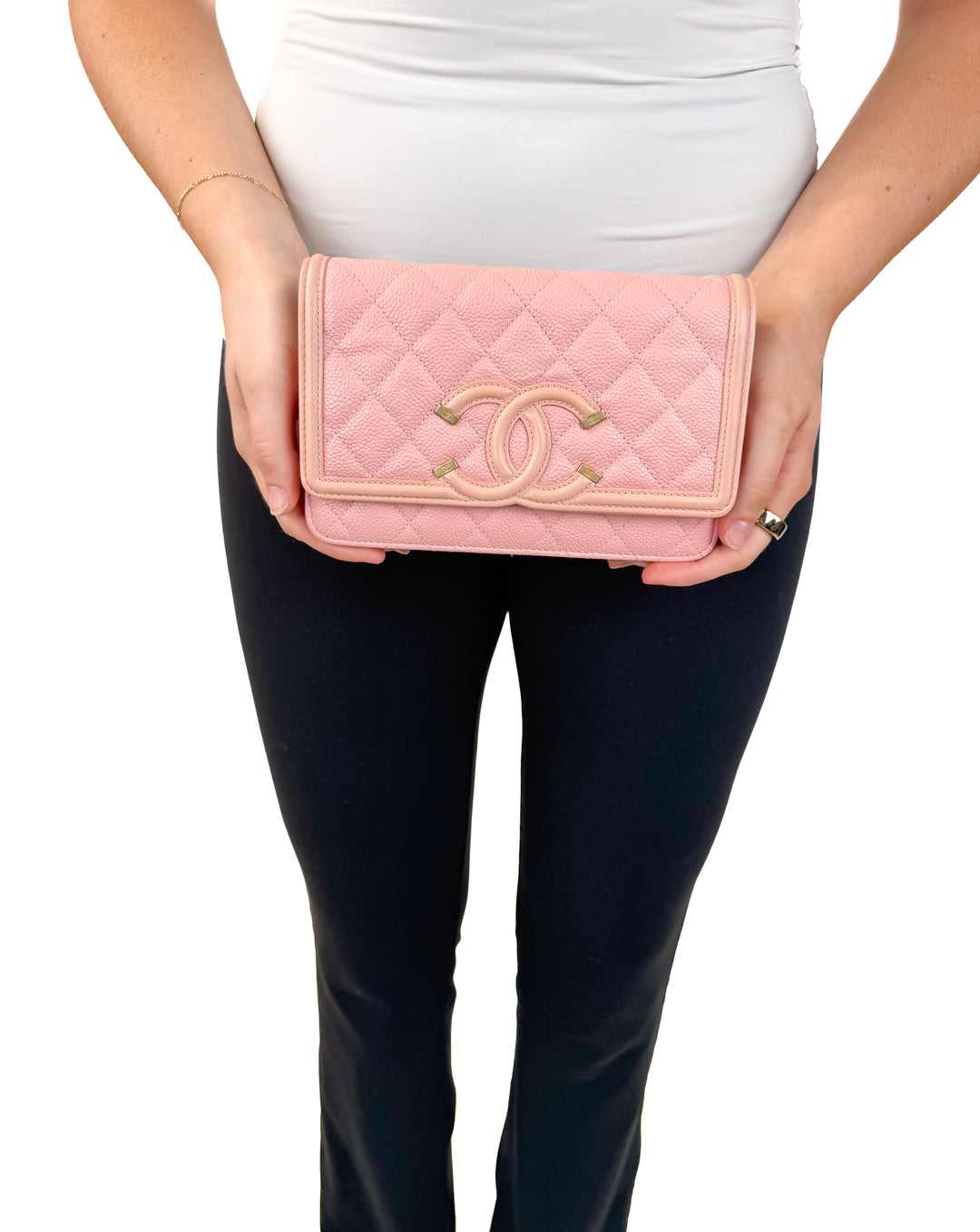 Chanel Caviar Quilted CC Filigree Wallet on Chain NWOT (est. retail $5,200)