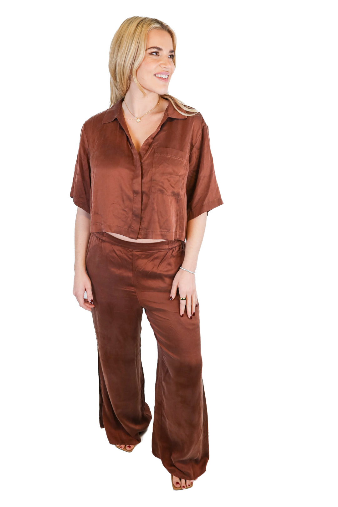 lunya rust colored set (m; retail $278)