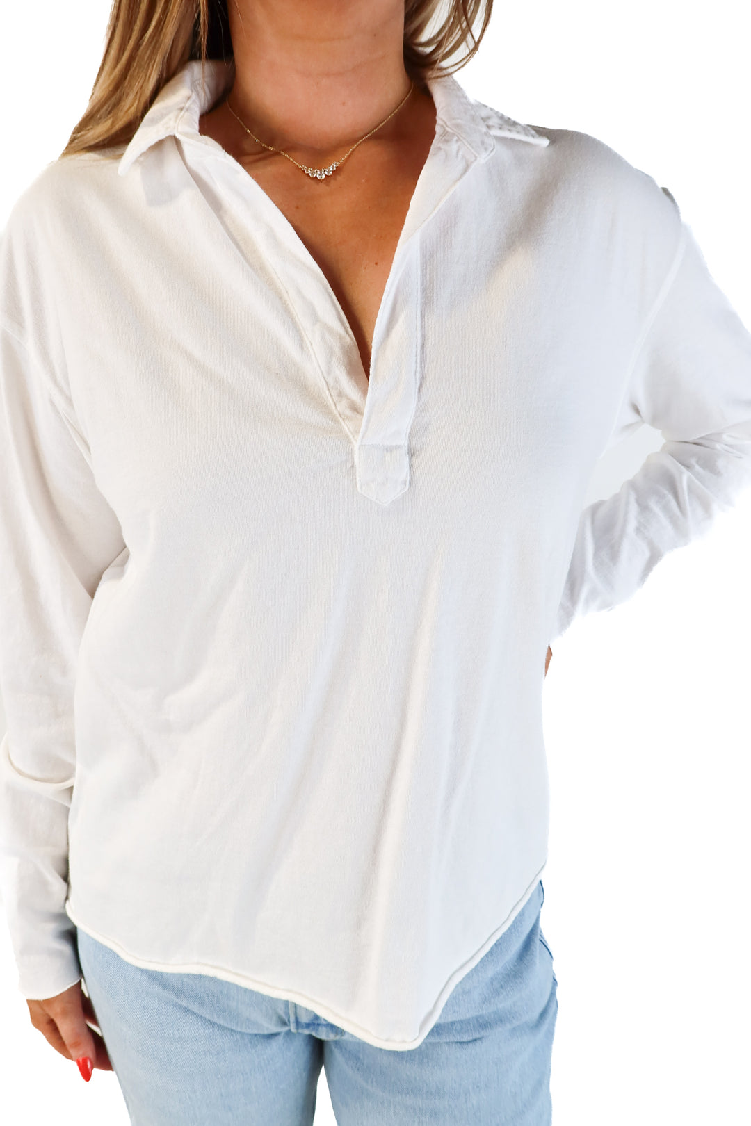Frank & Eileen white polo shirt (M; retail $168)