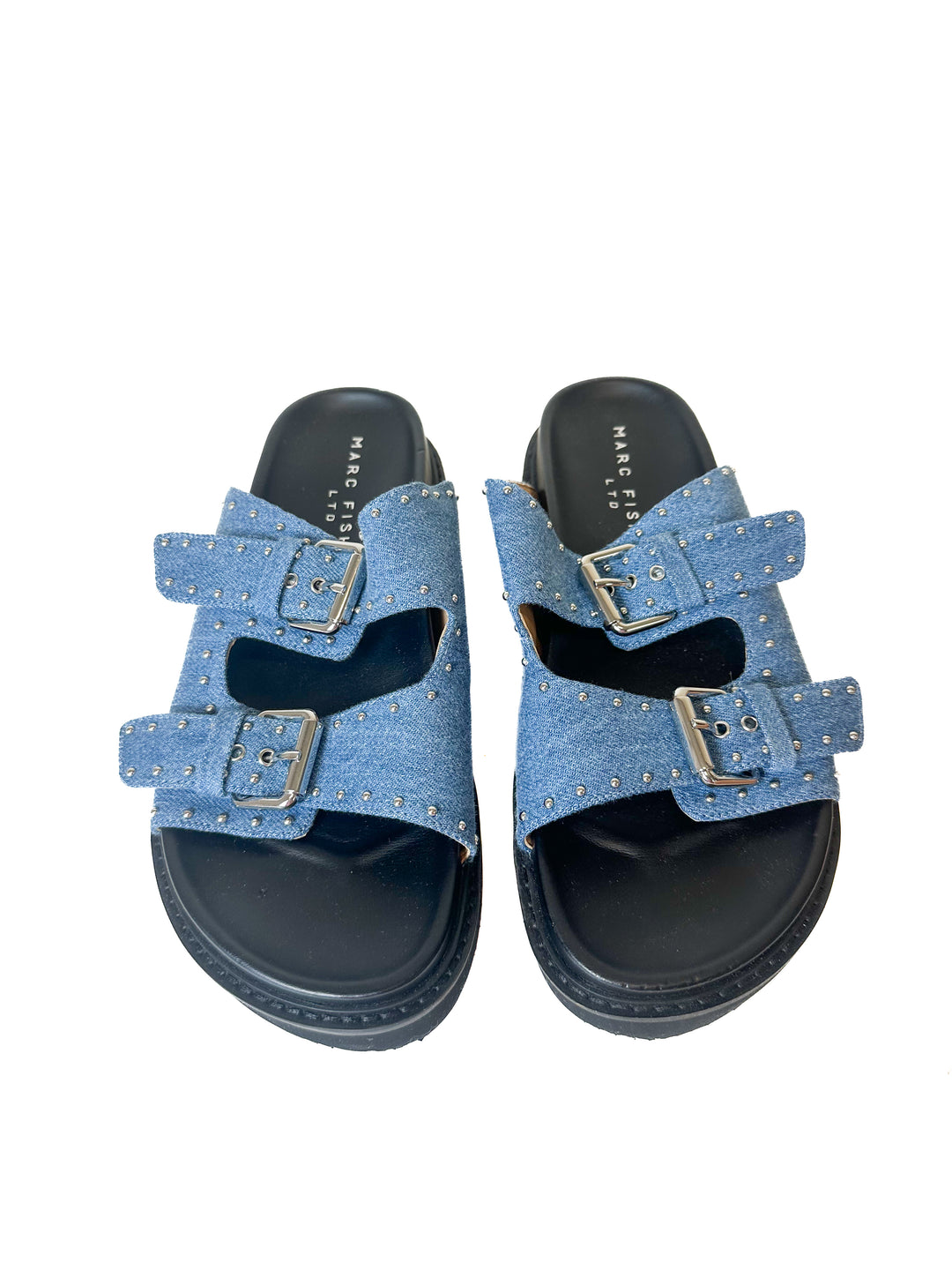Marc Fisher Denim Studded Sandals (7)