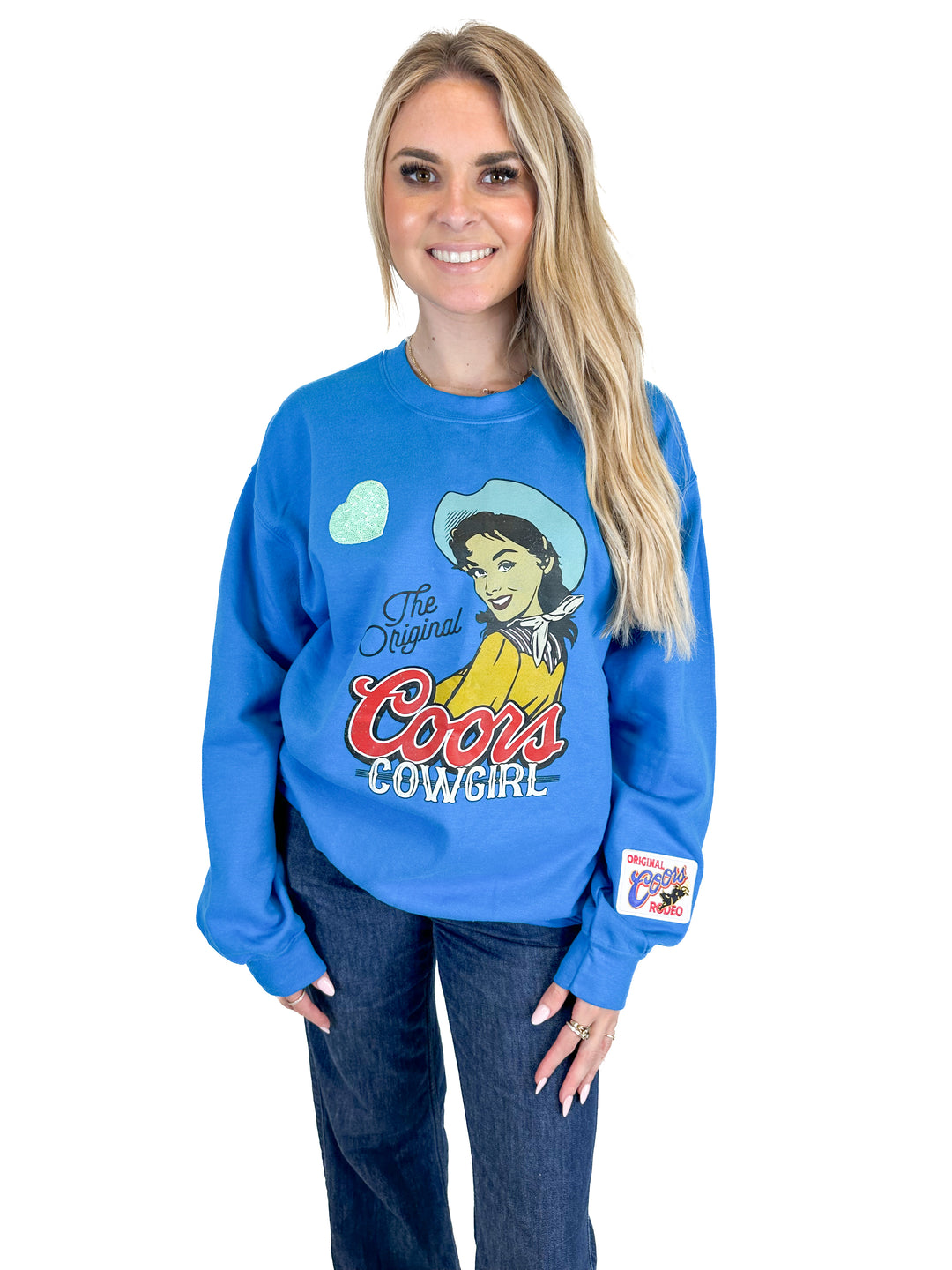 Berit and Reese Original Coors Cowgirl Sweatshirt (M)