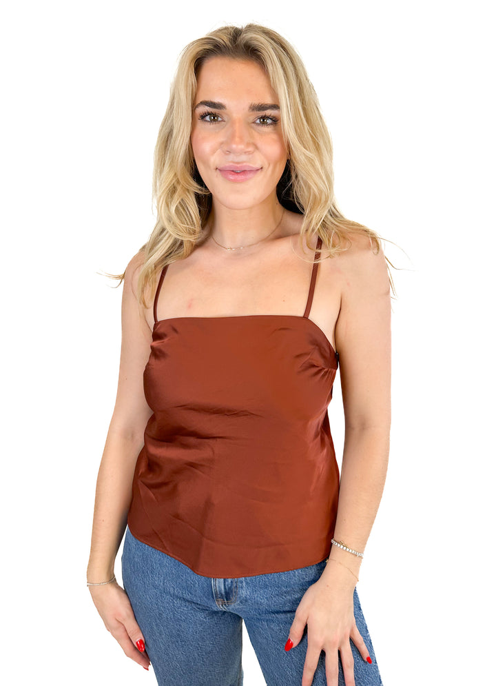 Abercrombie Satin Squareneck Cami Top NWT (XS; retail $40)