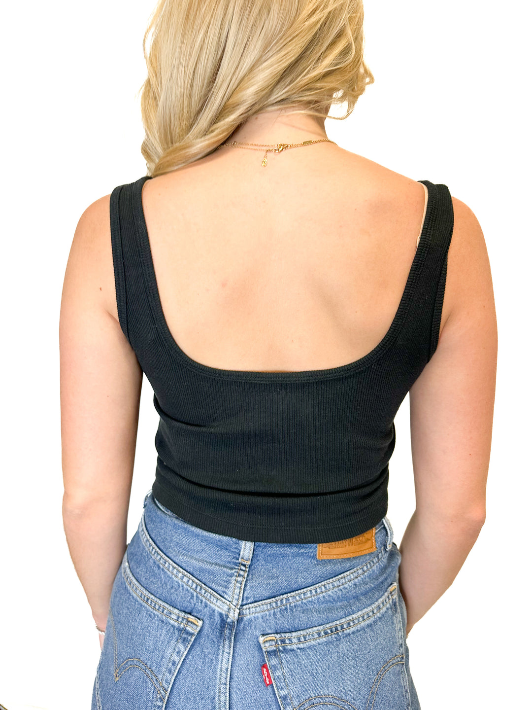 Abercrombie Black Cropped Tank Top (XS)