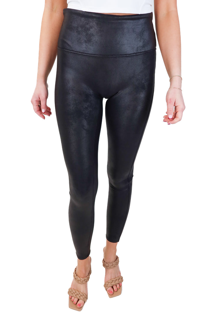 Spanx Black Faux Leather Leggings (M)