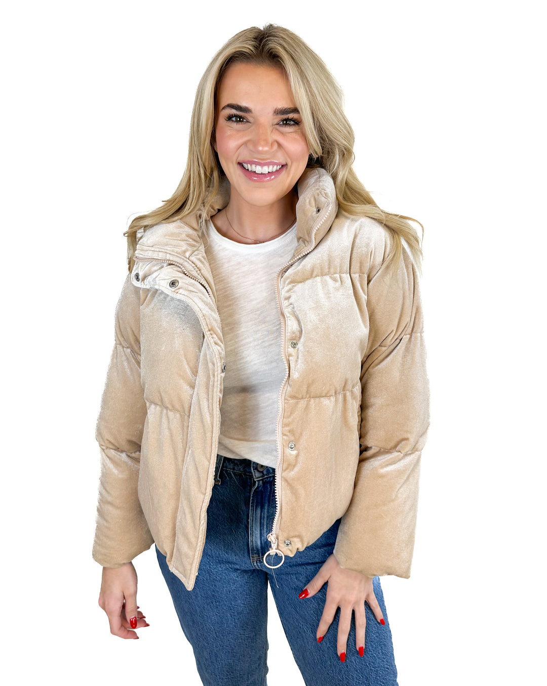 Buddy Love Tan Puffer Jacket (S)