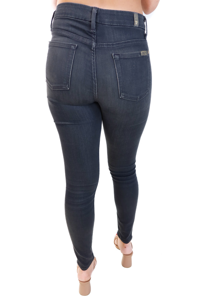 7 for all mankind black skinny jeans (26; retail $218)