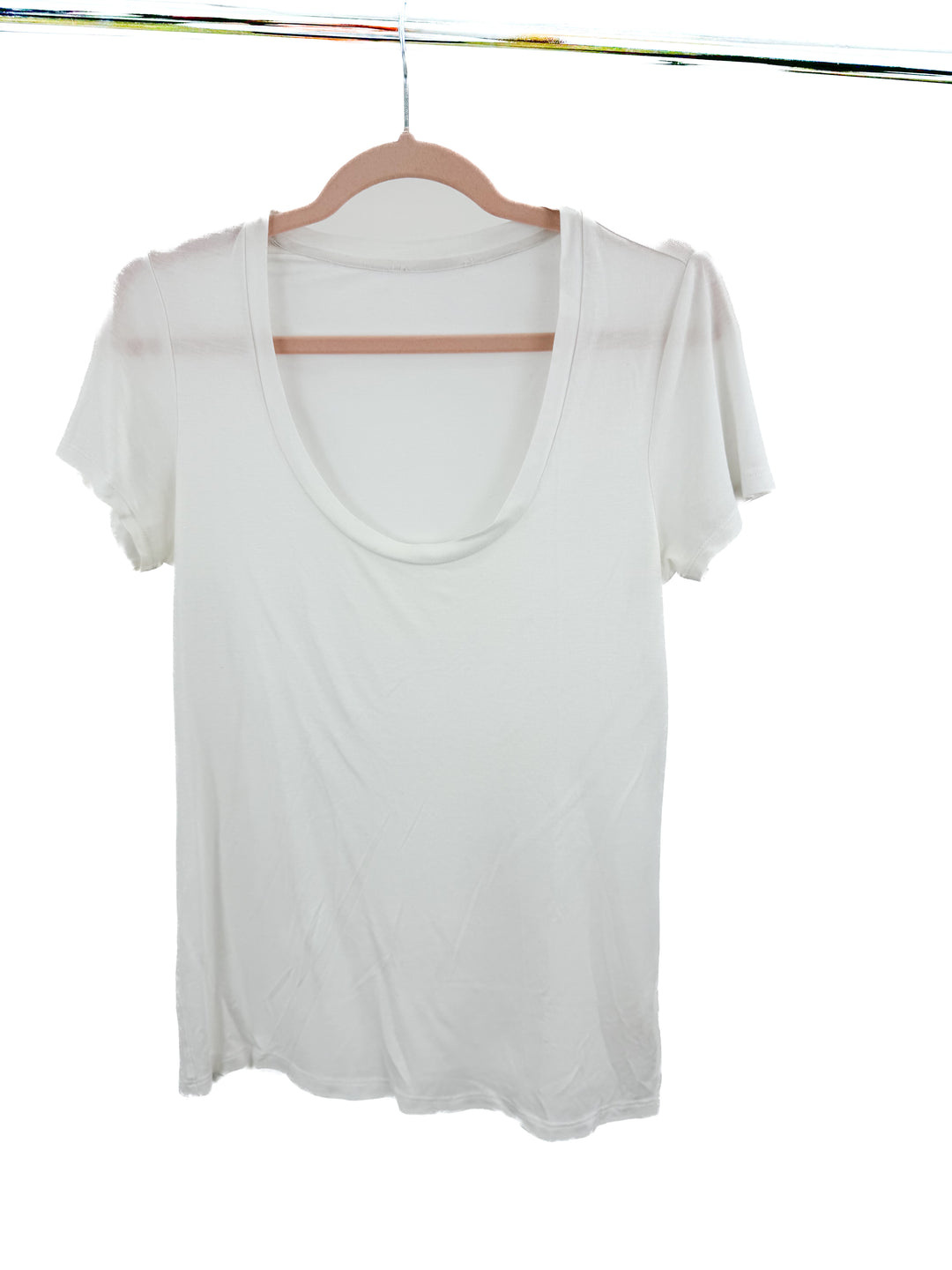 L'Agence Ivory Scoop Neck T-Shirt (XS; retail $125)