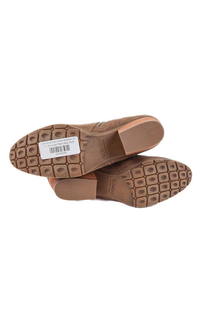 blondo brown ankle booties (7; retail $130)