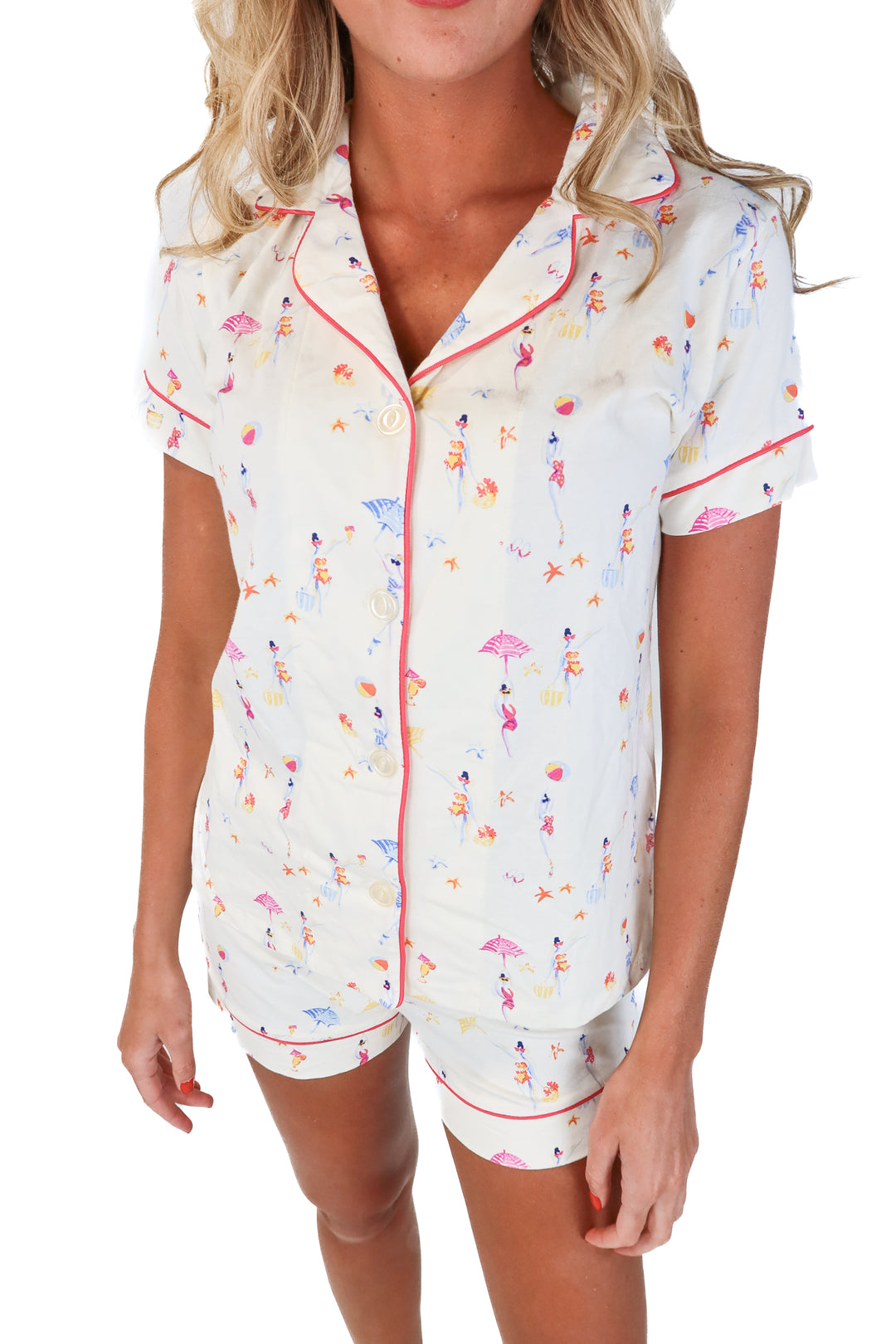 SOLD Bed Head Cream Beach Babe Print Pajama Set NWT (S; Retail $114)