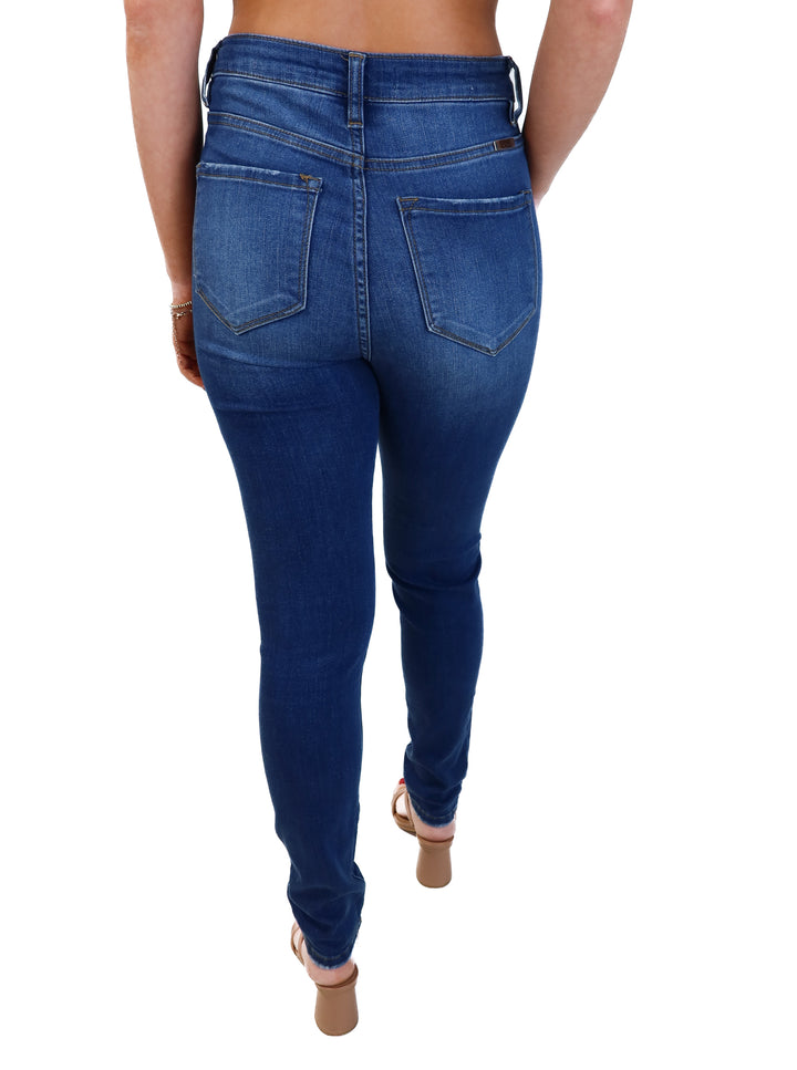 Kancan medium wash skinny jeans (27; retails for $69.99)