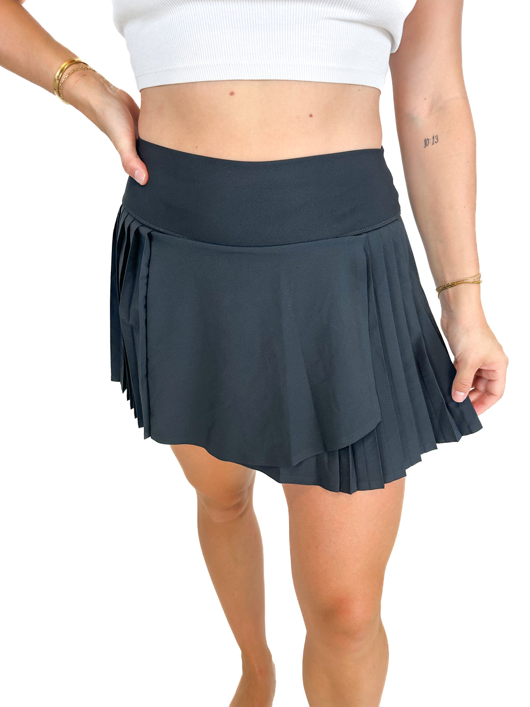 YPB Black Pleated Exercise Skirt NWT (M)