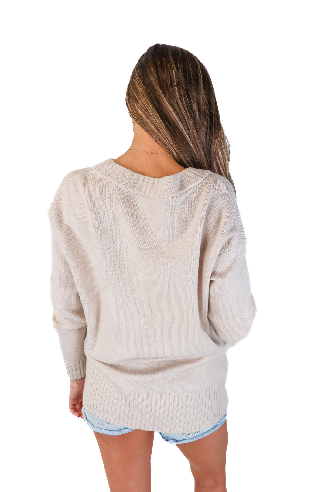 Athleta Sand V-neck Tunic Sweater