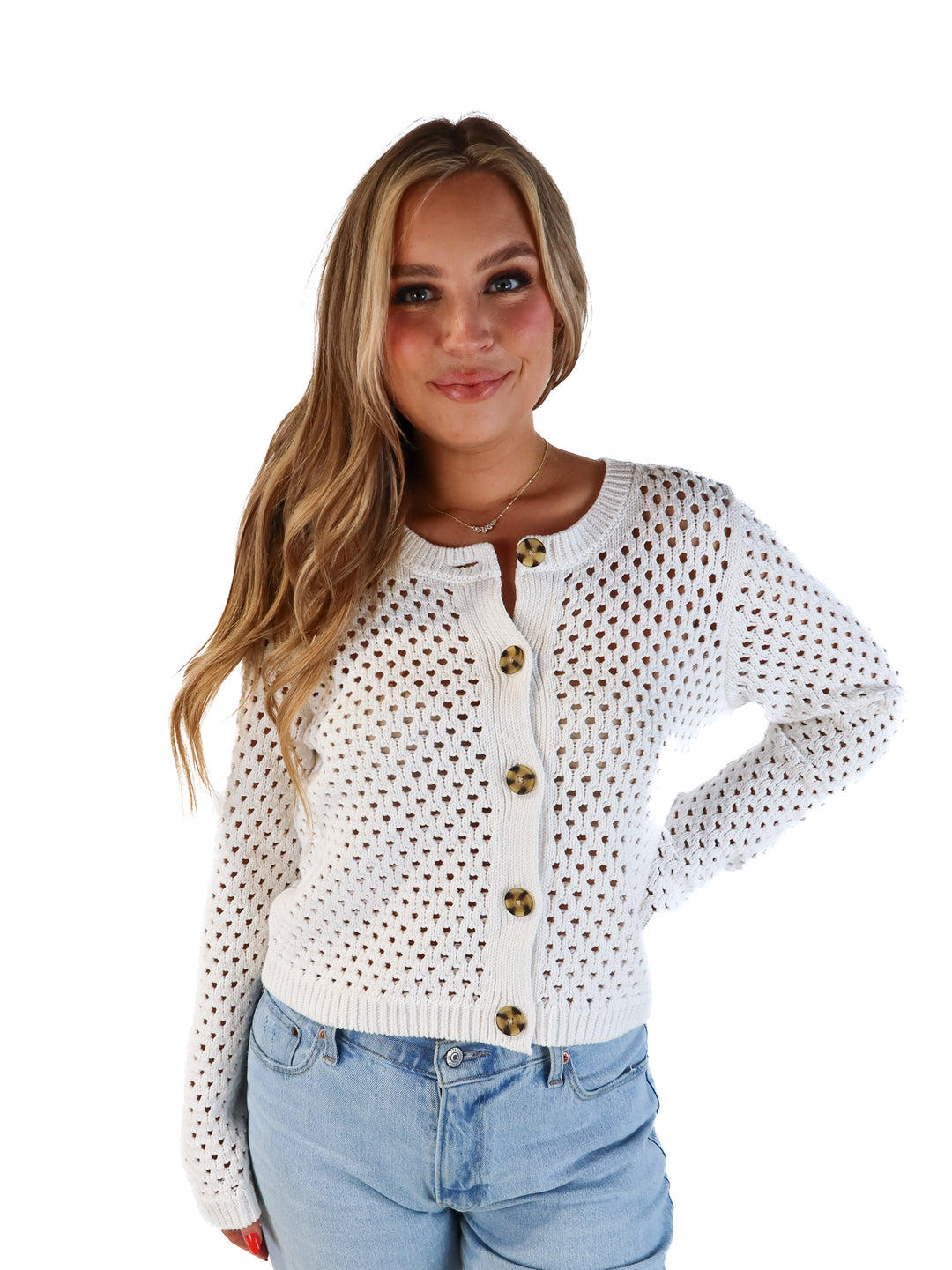 Gap white crotchet cardigan (L; retail $69.95)