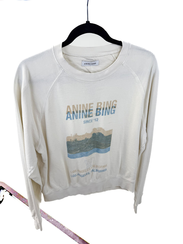 anine bing los angeles crewneck sweatshirt (m; retail $220)**