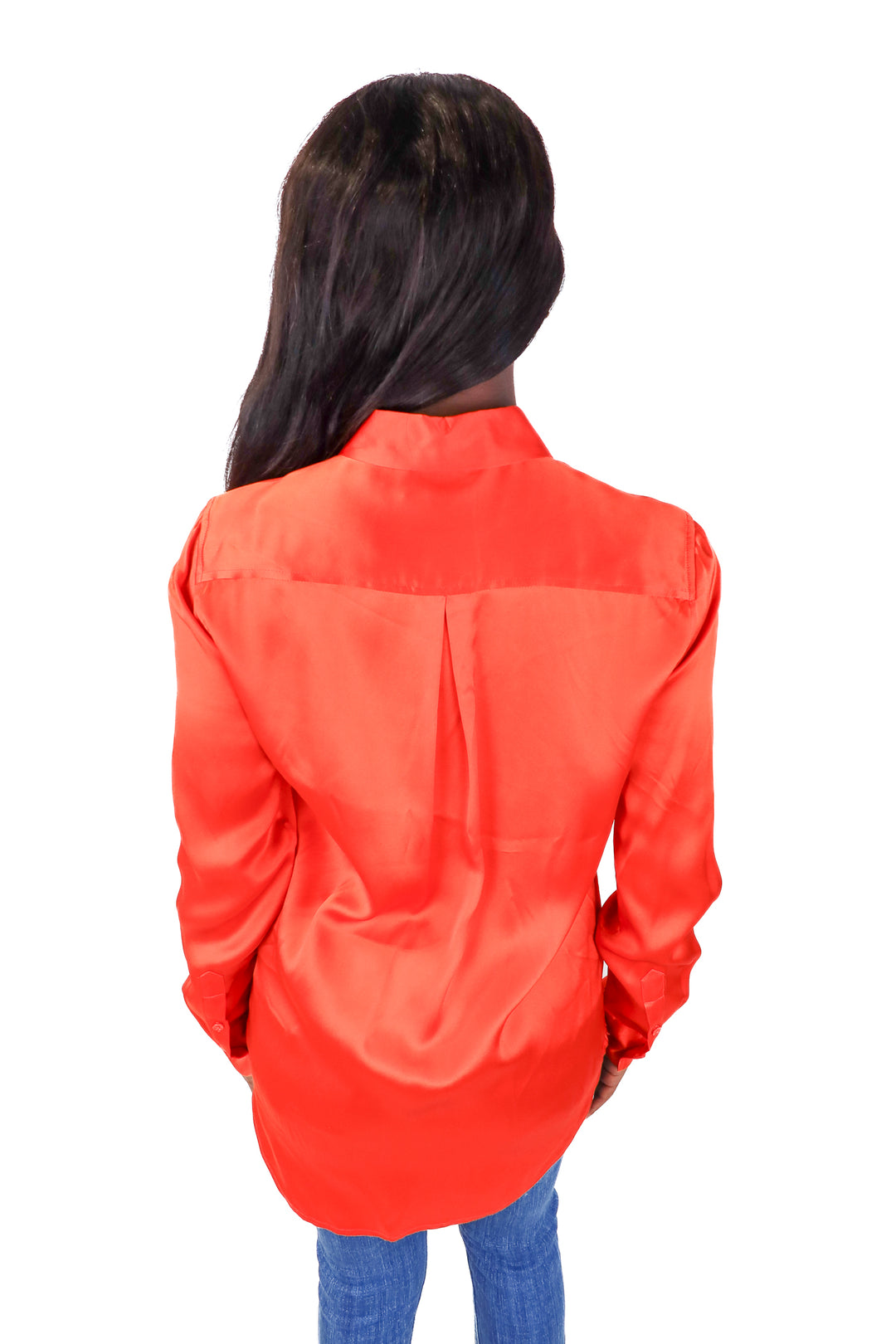 Equipment Orange Silk Button Down Blouse (S; retail $325)