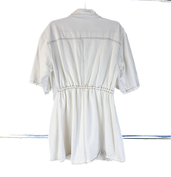 petal + pup white denim button up dress (10)