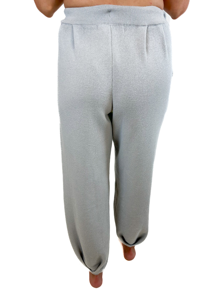 Free People Light Blue Knit Pants (XS)