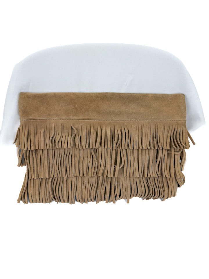 BCBG Max Azria Suede Fringe Clutch