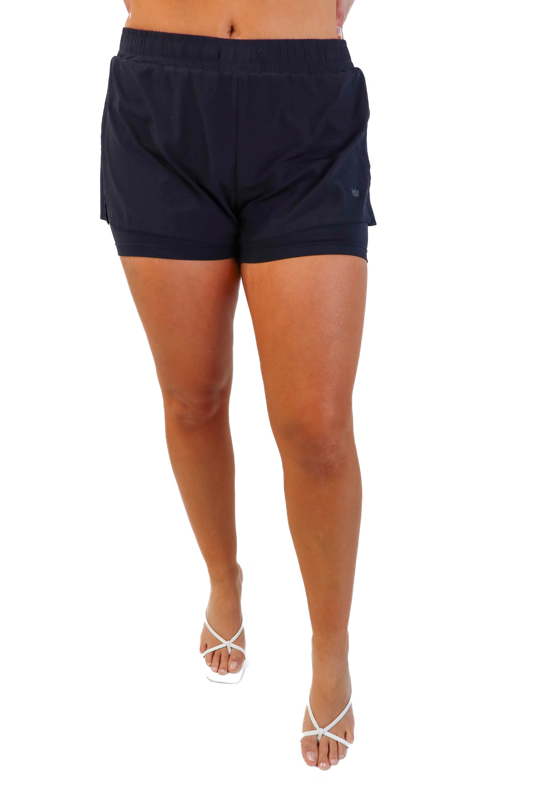 Shefit black active shorts (s*; retails for $60)