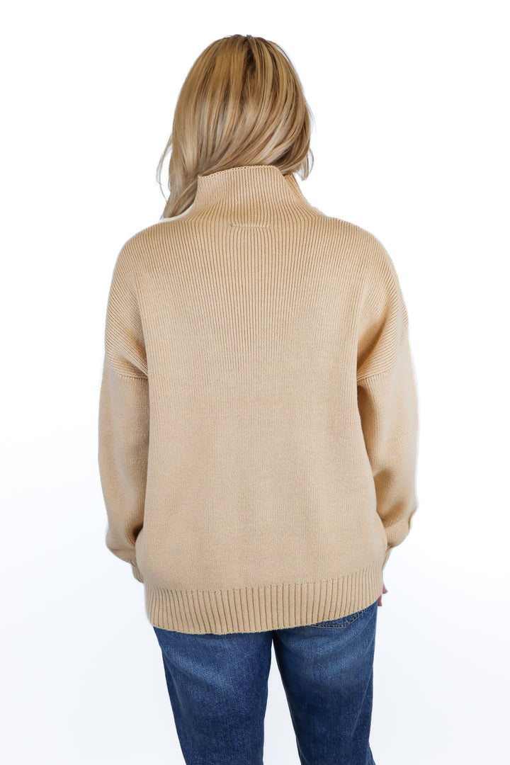 Vici light brown turtleneck sweater (S)