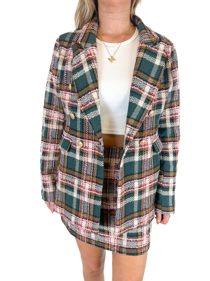 Fate Plaid Jacket and Mini Skirt Set (L)