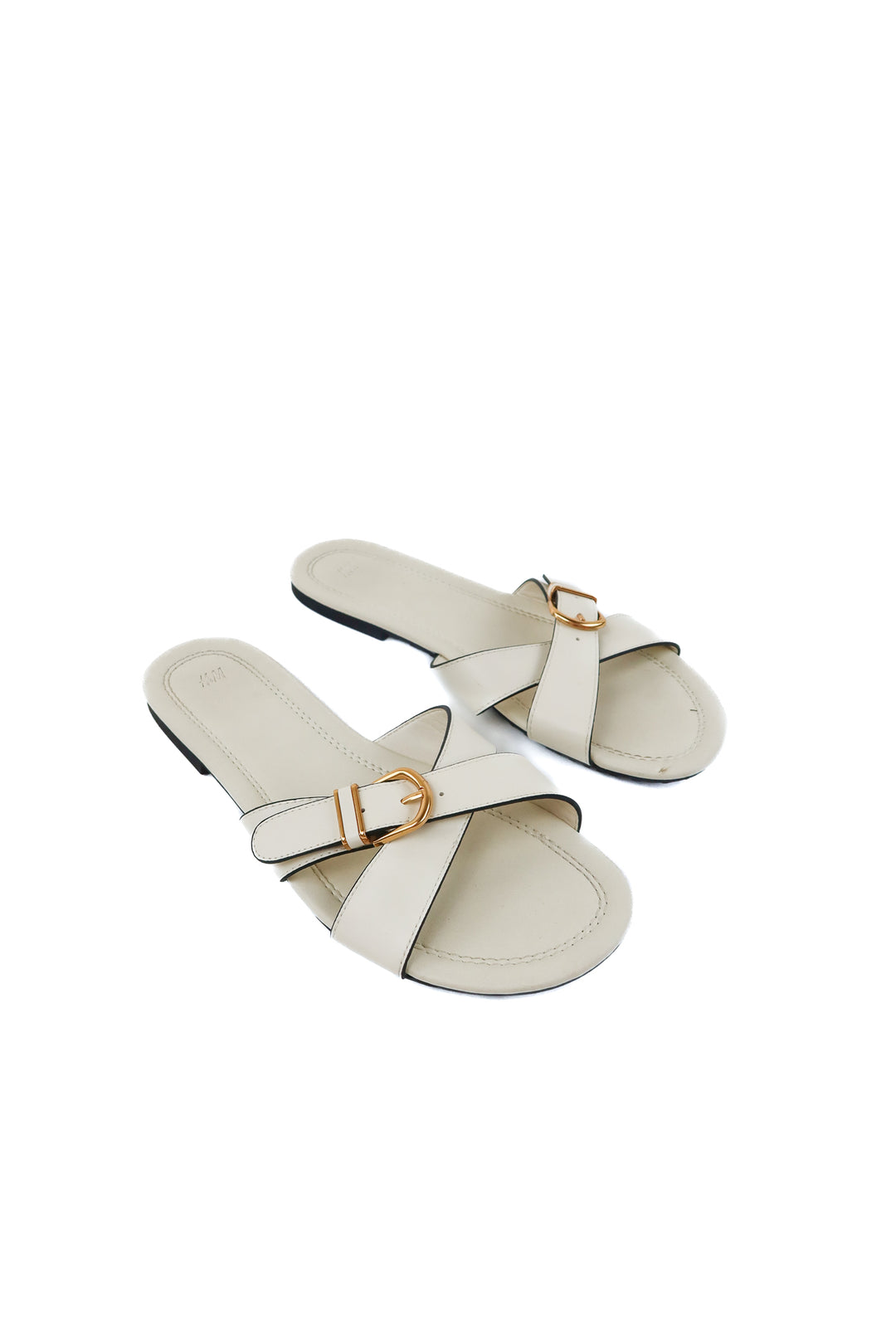 h&m cream buckle sandals (39)
