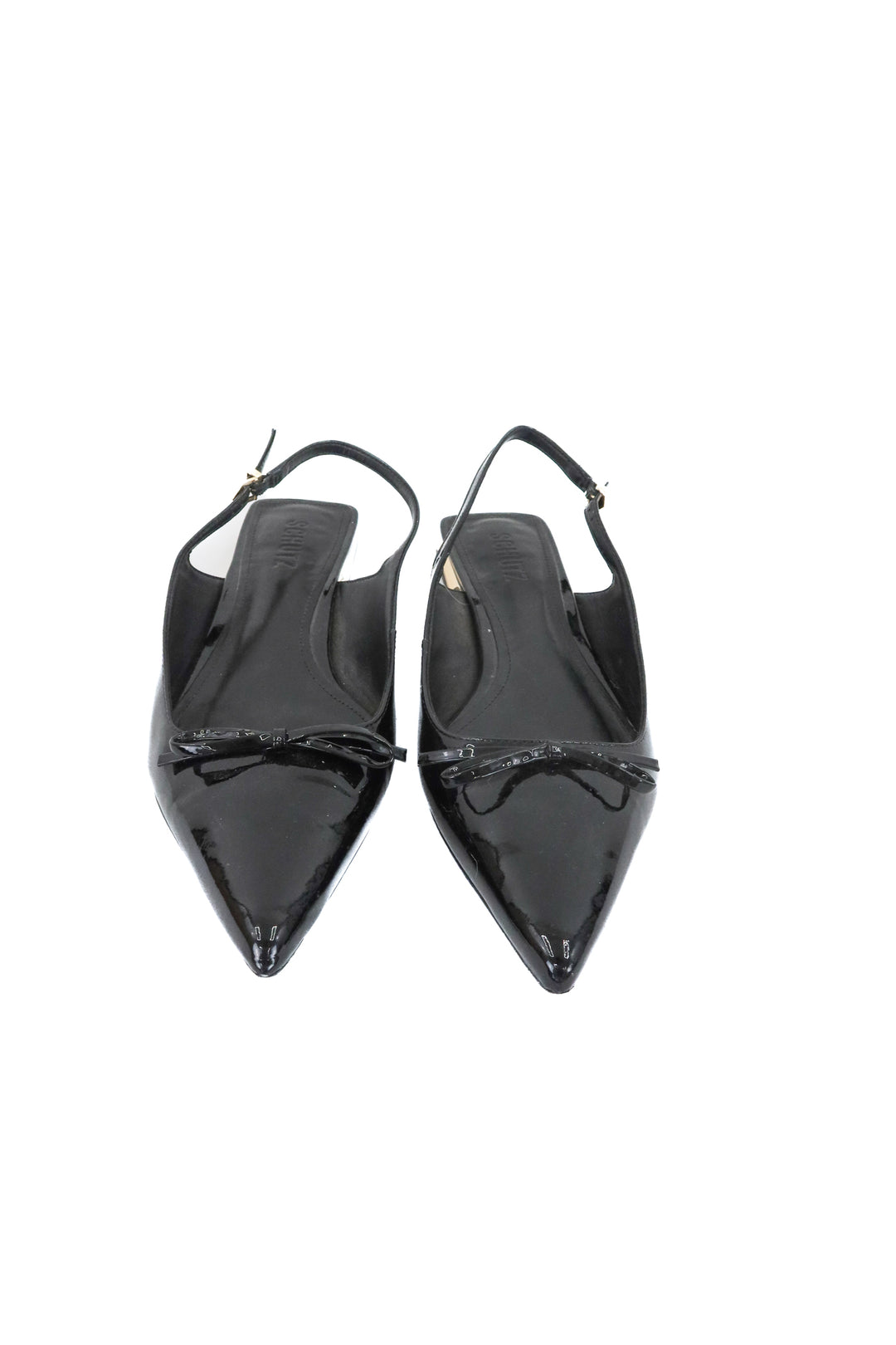 schutz black patent sling back flats (8; retail $178)