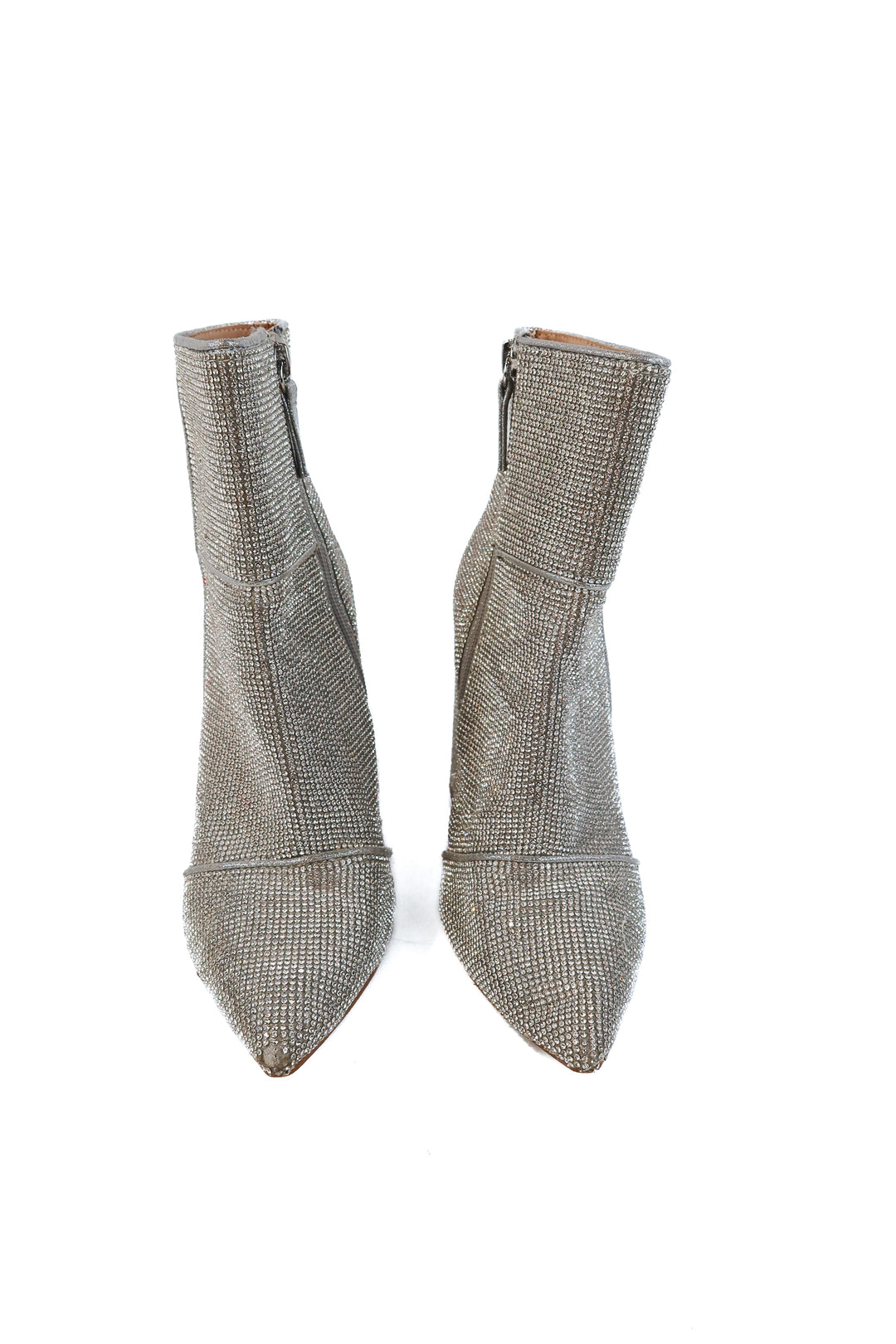 Steve Madden Silver rhinestone booties (7; retail $135)