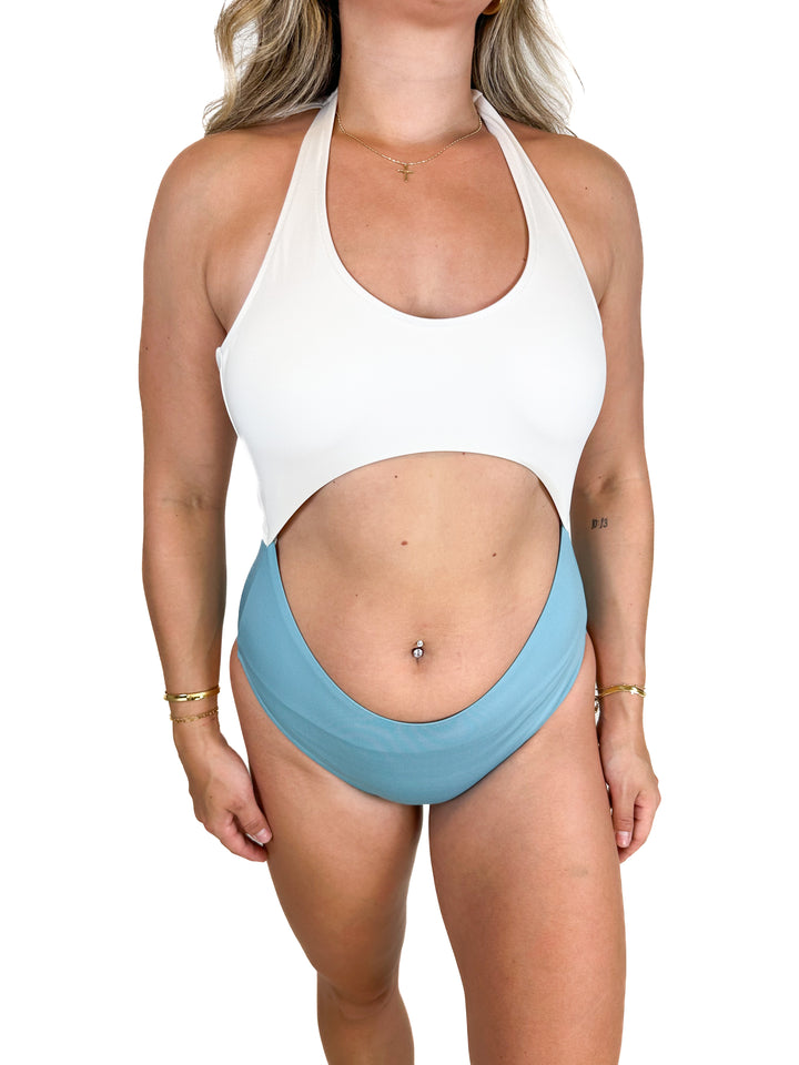 Venus Cream and Blue One Piece Suit (M)