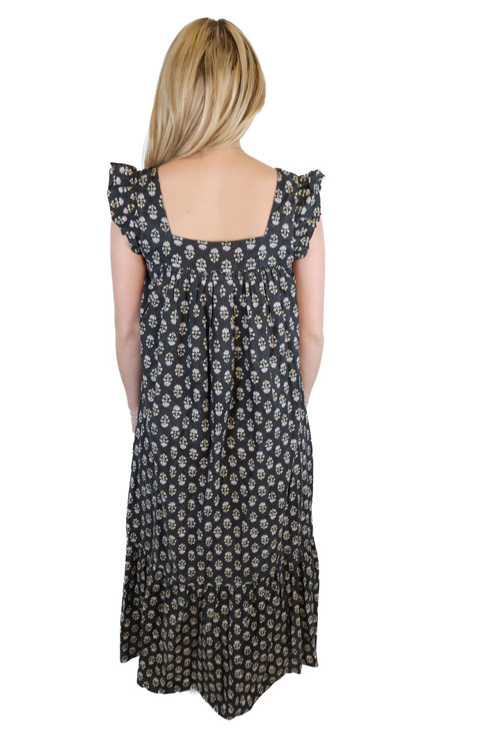 Christy Dawn Faded Black Floral Cotton Maxi Dress (S; retail $198)