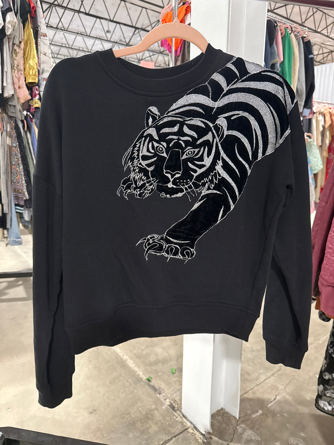 SOLD: MKT Studio Black Embroidered Tiger Sweatshirt (S; retail $105)