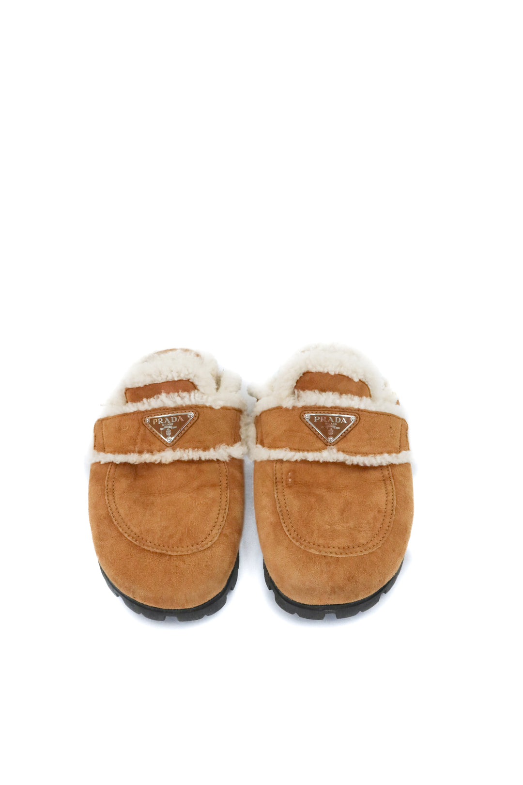 prada suede shearling mule (39/ US9; retail $1,450)