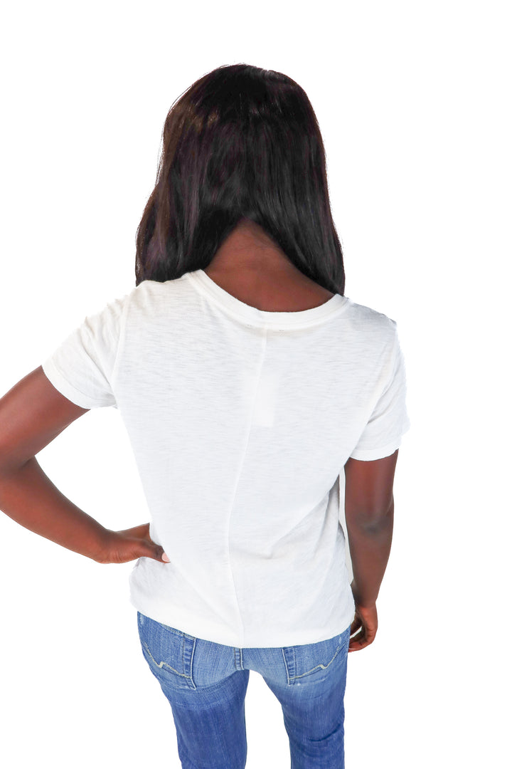 Paige White/Pink "WORTHY" Tee (S)