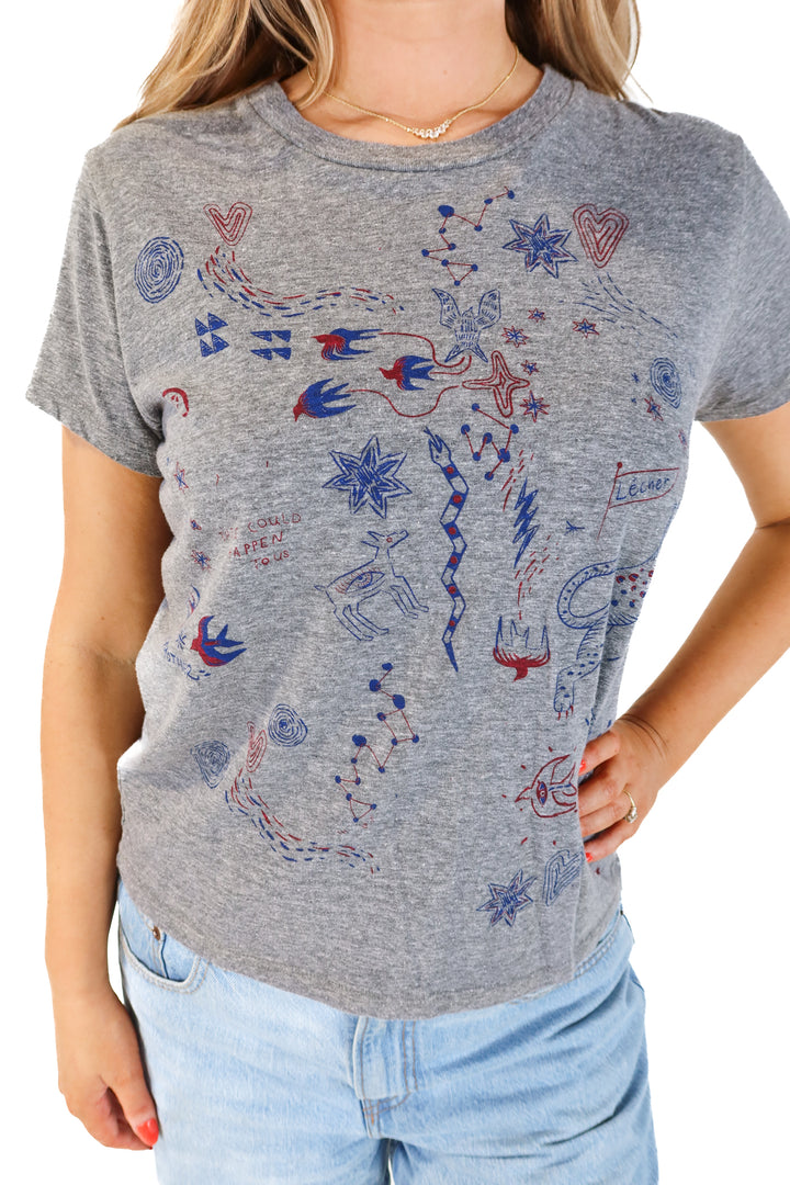 Mother grey graphic tee (M; retails for $110)