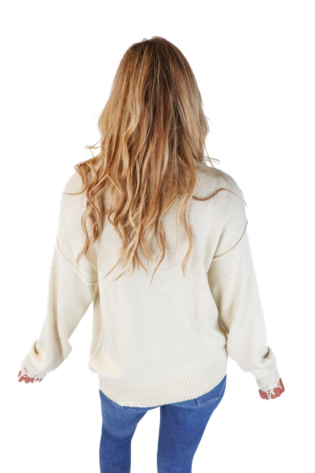 Wildfox Cream "Let's Stay Home" Sweater (S)