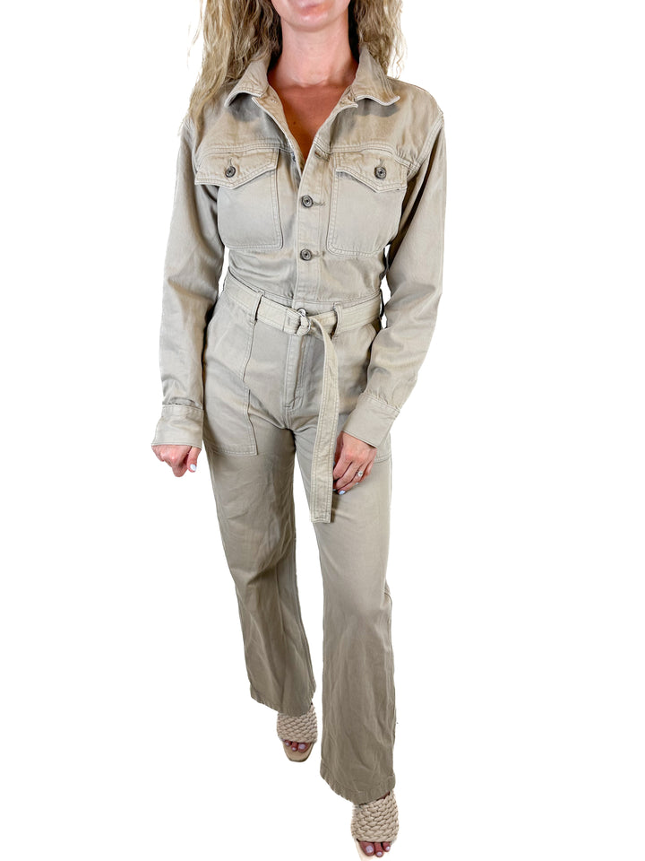 Abercrombie Tan Denim Cargo Style Jumpsuit NWT (M + L)