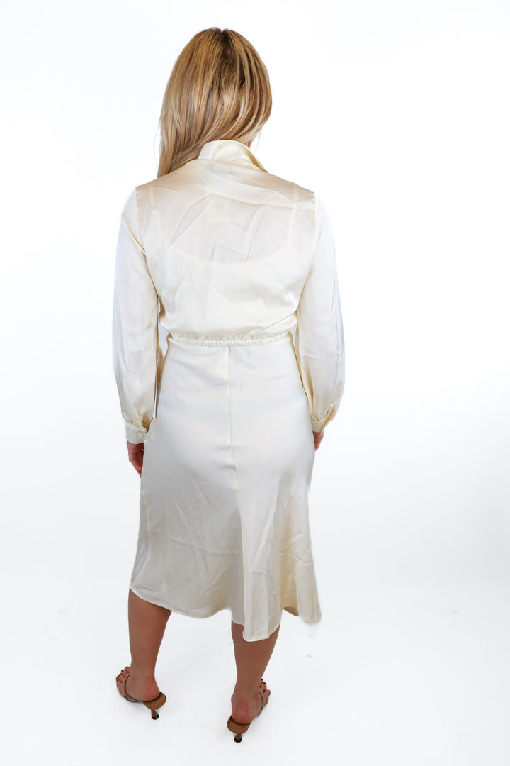 lumiere ivory silk maxi/wrap set (s)
