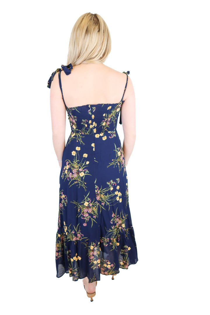 reformation navy floral maxi dress (4; retail $278)