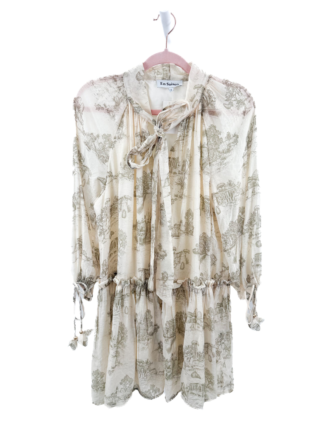 en saison green vintage style dress (s)