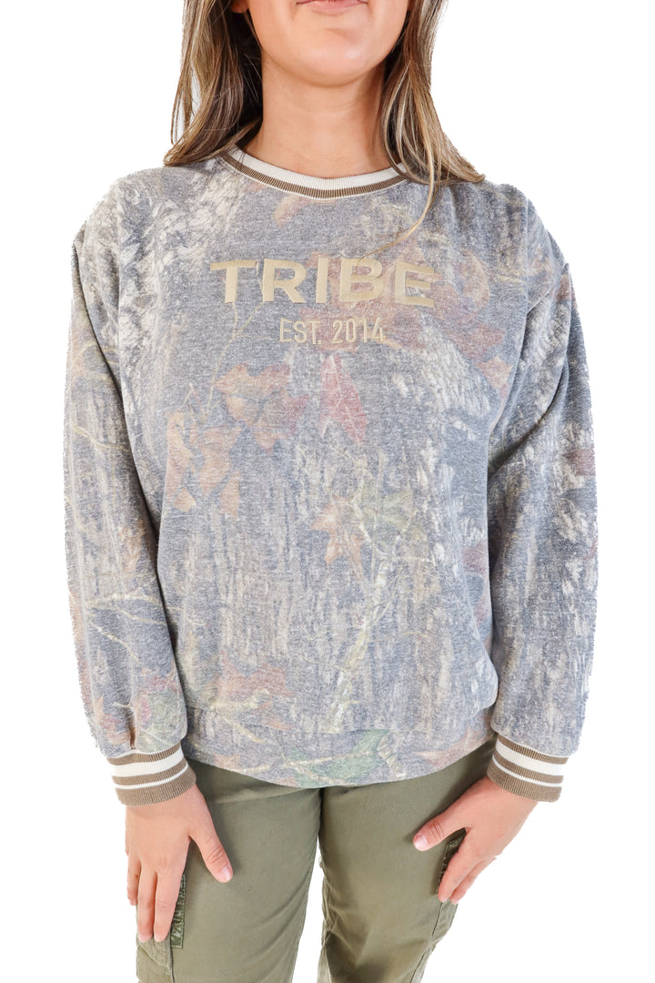 Tribe Kelley camo crewneck (M; retail $130)