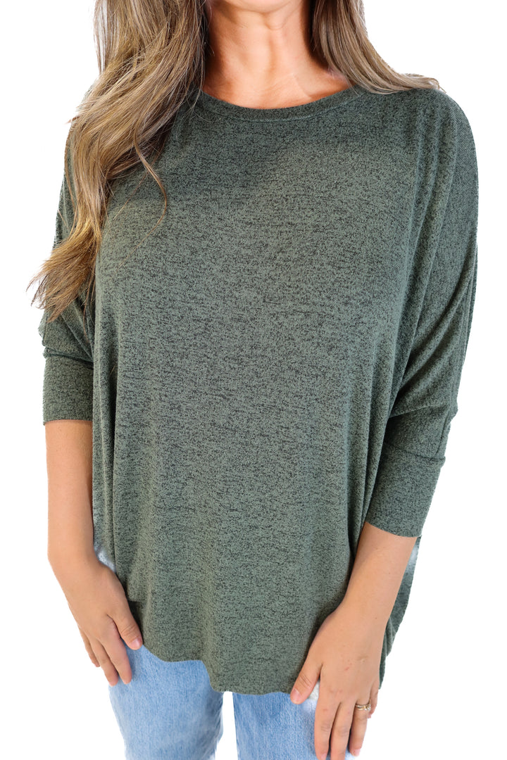 Cherish green oversized dolman sleeve tee (XL*)