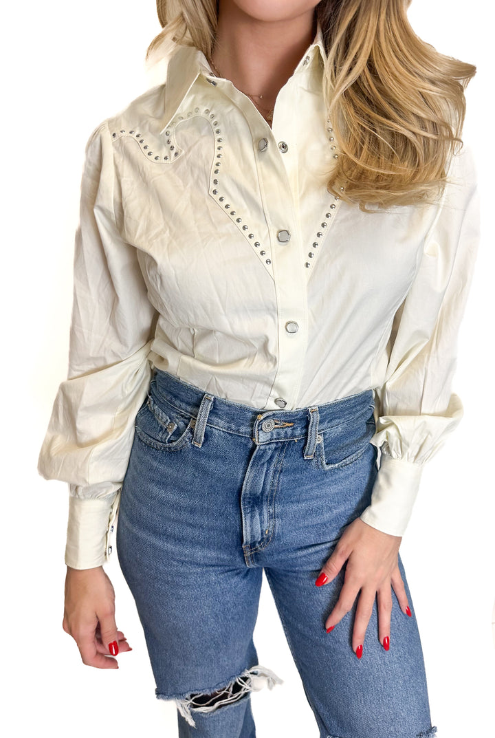 Wrangler x Kendra Scott Button-Down Western Shirt NWT (S; retail $109)