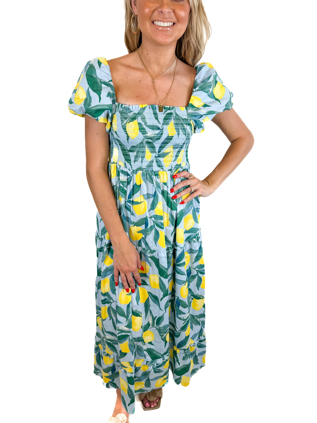 Show Me Your Mumu Lemon Print Dress (XS)