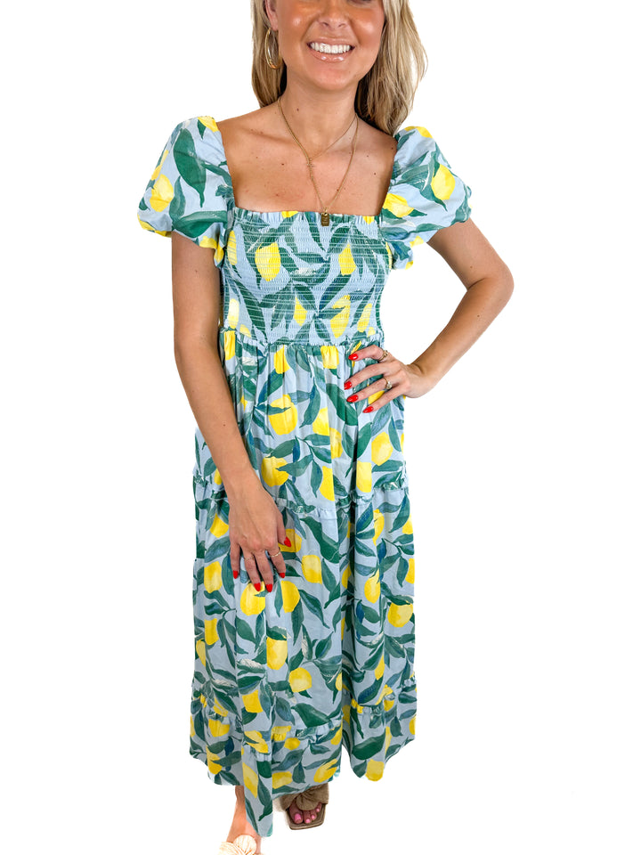 Show Me Your Mumu Lemon Print Dress (XS)