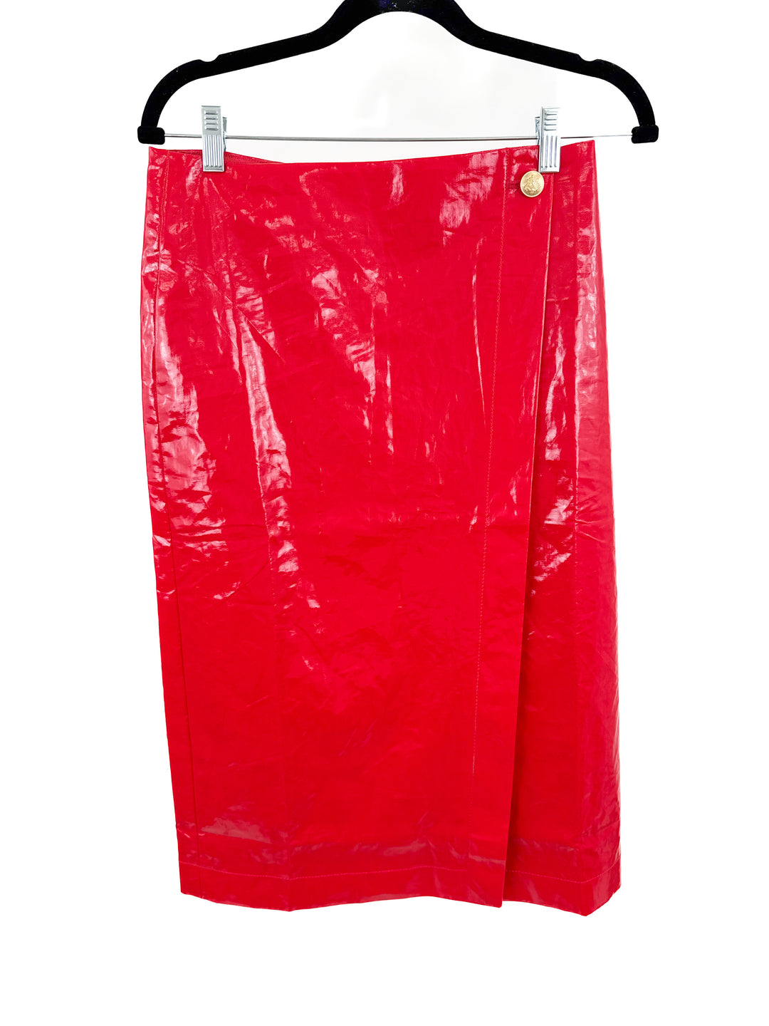J.Crew Collection wrap skirt in laminated linen (4; retail $228)