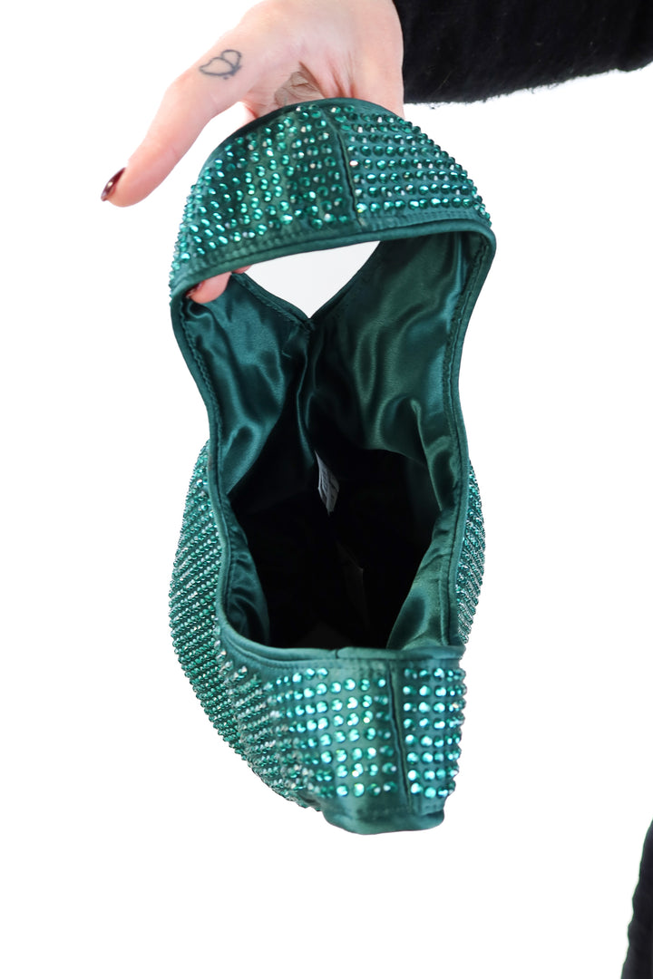 J.crew green rhinestone bag