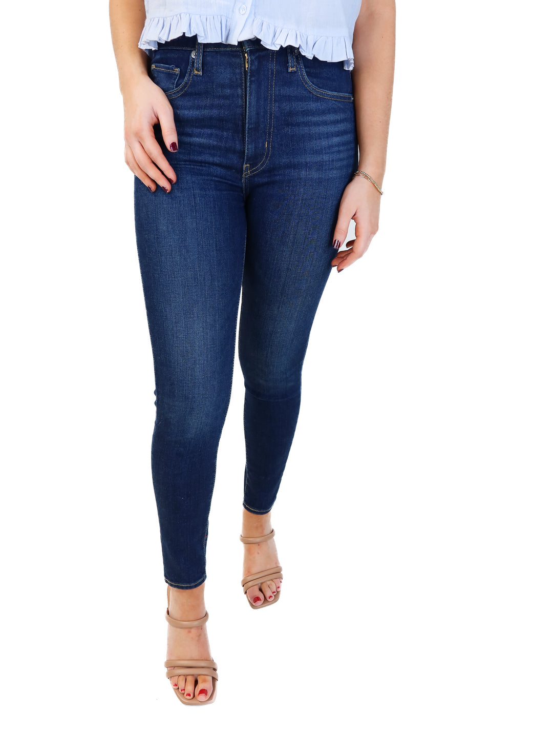 Levi’s dark wash mile high super skinny jean (26)